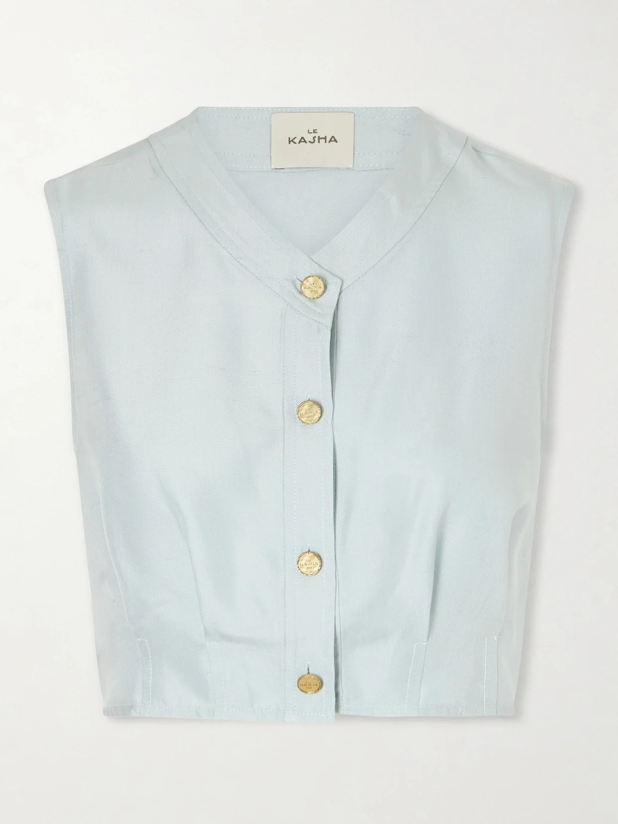 Haima V Neck Silk Top - 1