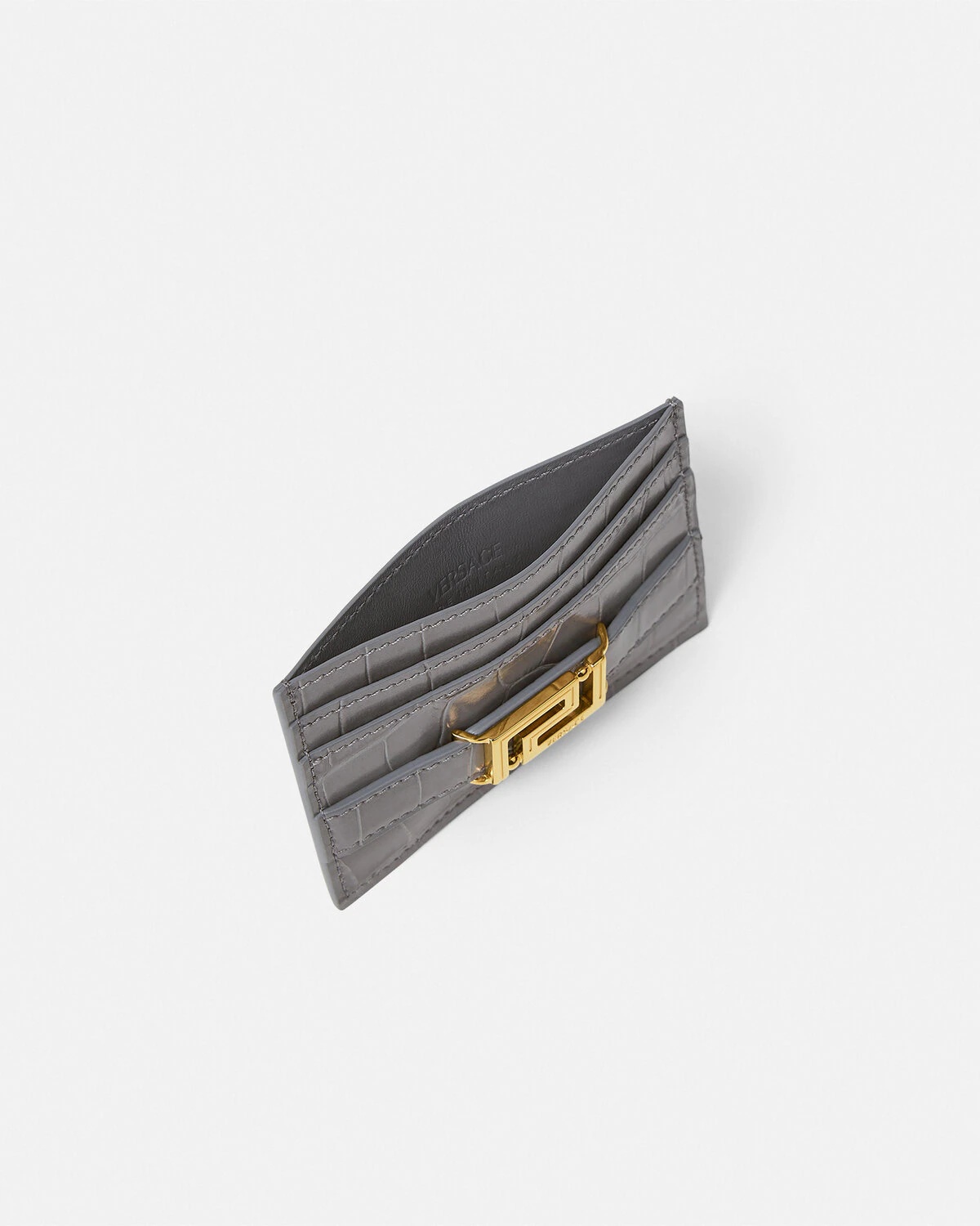Croc-Effect Greca Goddess Card Holder - 2