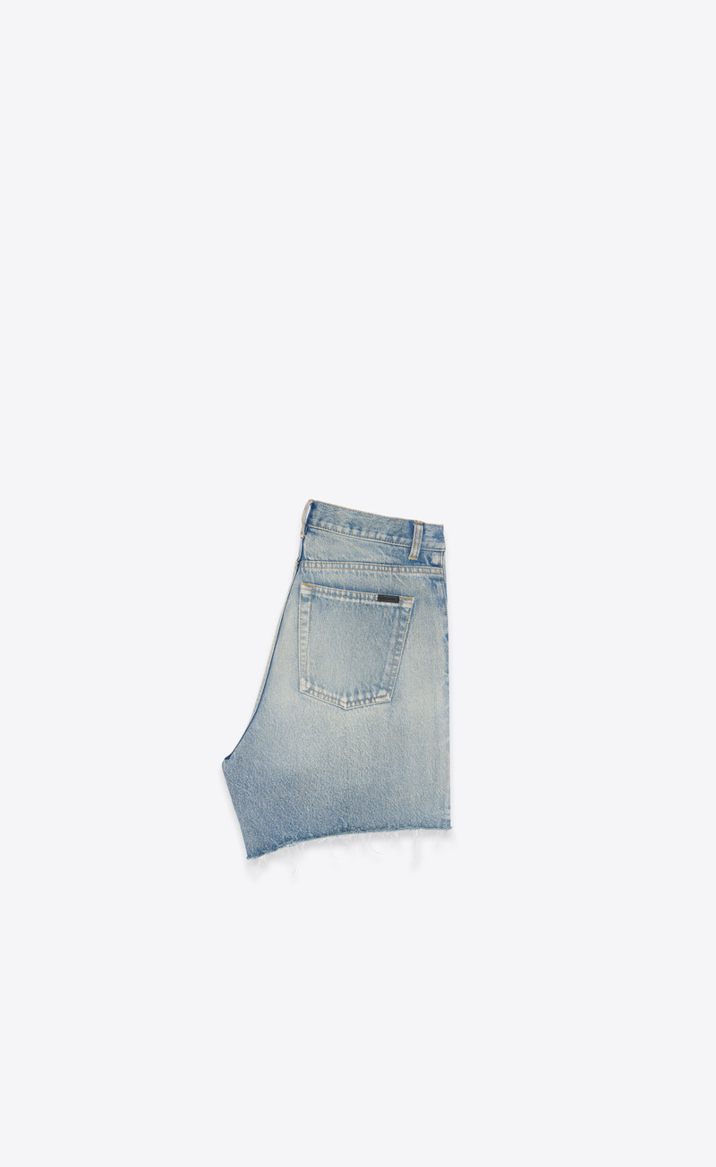 SAINT LAURENT california shorts in santa monica blue denim twill outlook