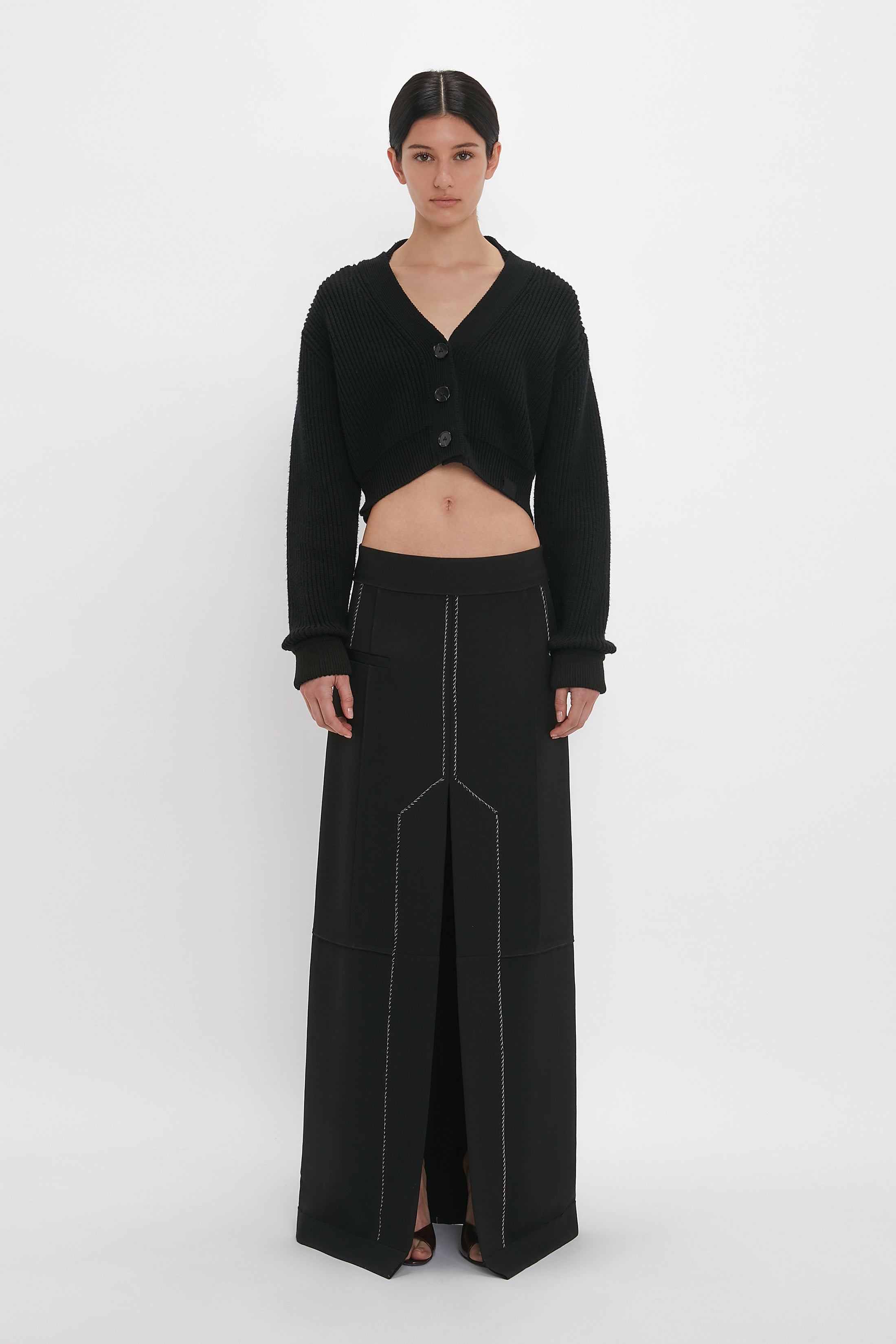 Deconstructed Floor-Length Skirt In Black - 2