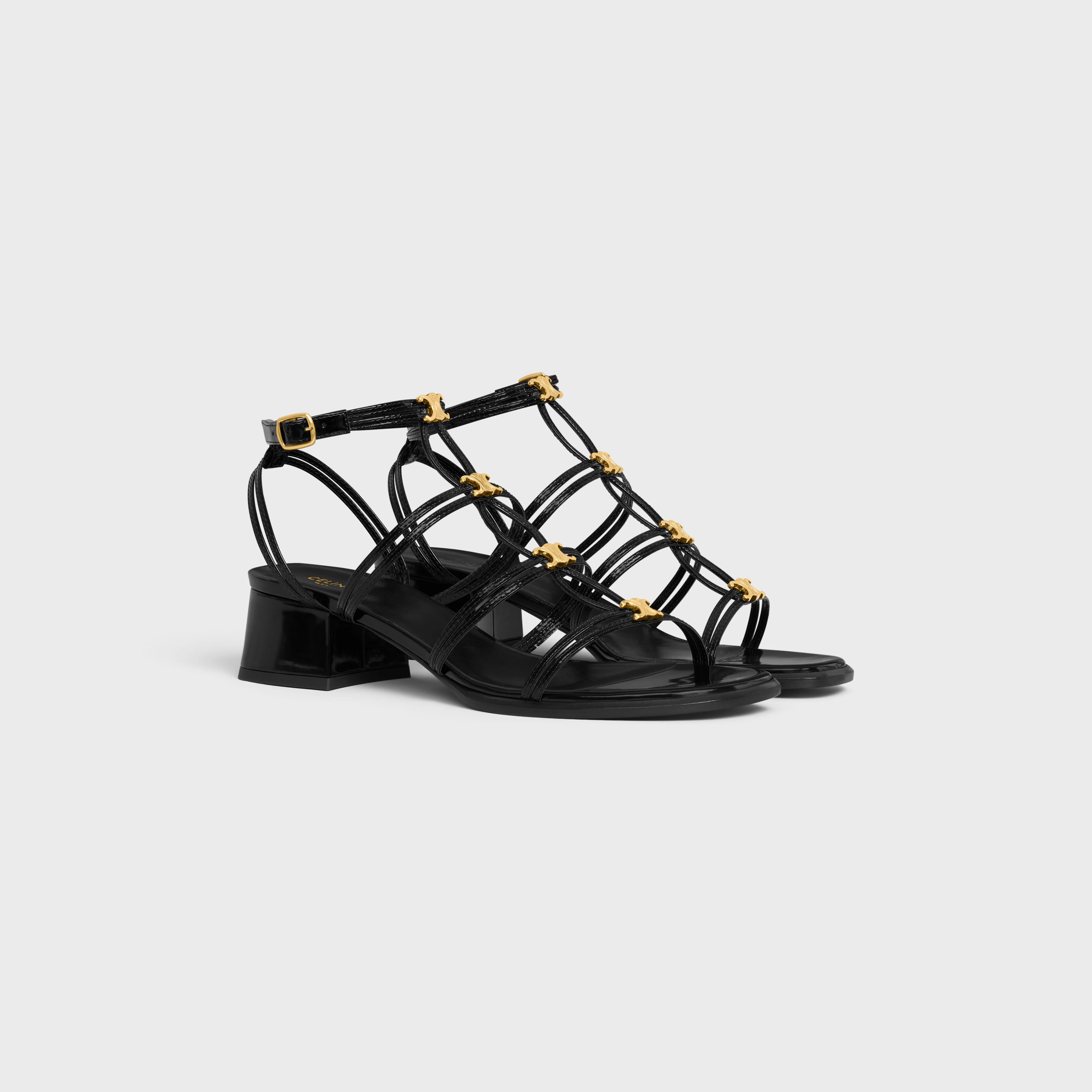 VIP【送料関税込】CELINE CLEMENCE SANDALS CELINE CELINE CLEMENCE MULTI TRIOMPHE SANDAL in GLOSSY