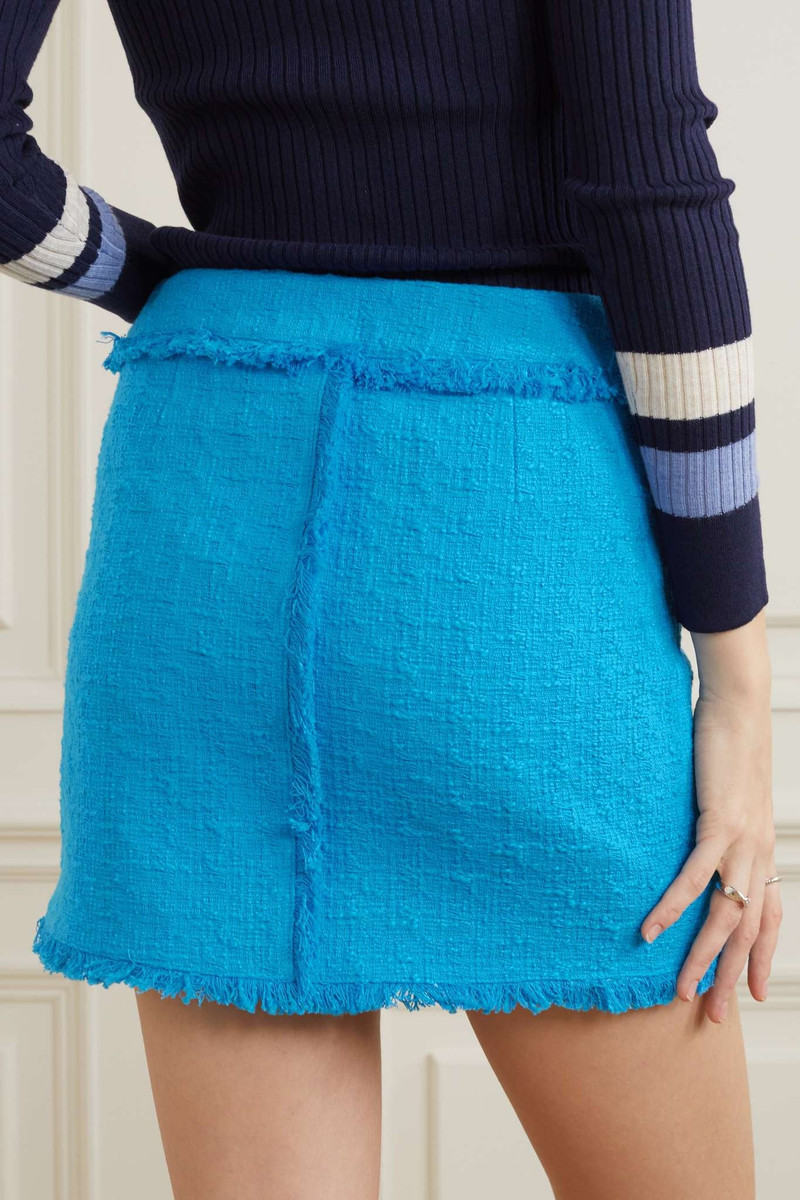 Fringed cotton-blend tweed 미니 스커트 3