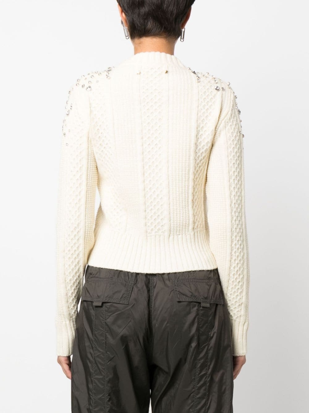 crystal-embellished virgin wool jumper - 4