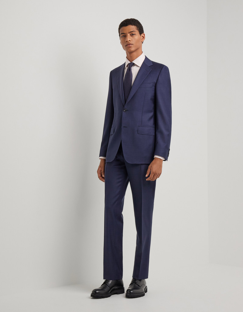 BLUE PURE WOOL SUIT WITH SINGLE-BREASTED TWO-BUTTON JACKET 3