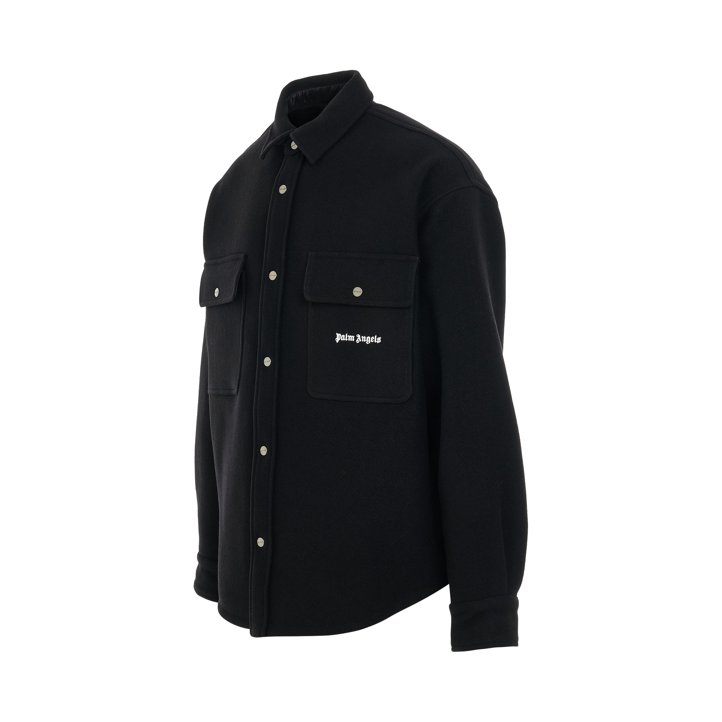 Back Logo Overshirt in Black/White - 2