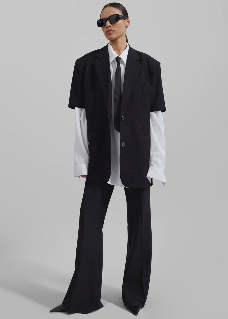 Maisie Short Sleeve Blazer - Black 3