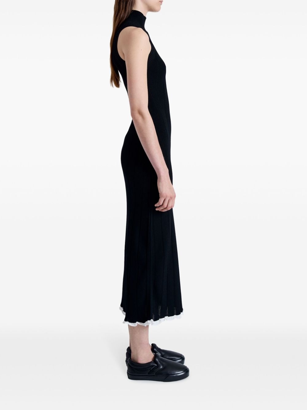 pointelle-knit high-neck dress - 3