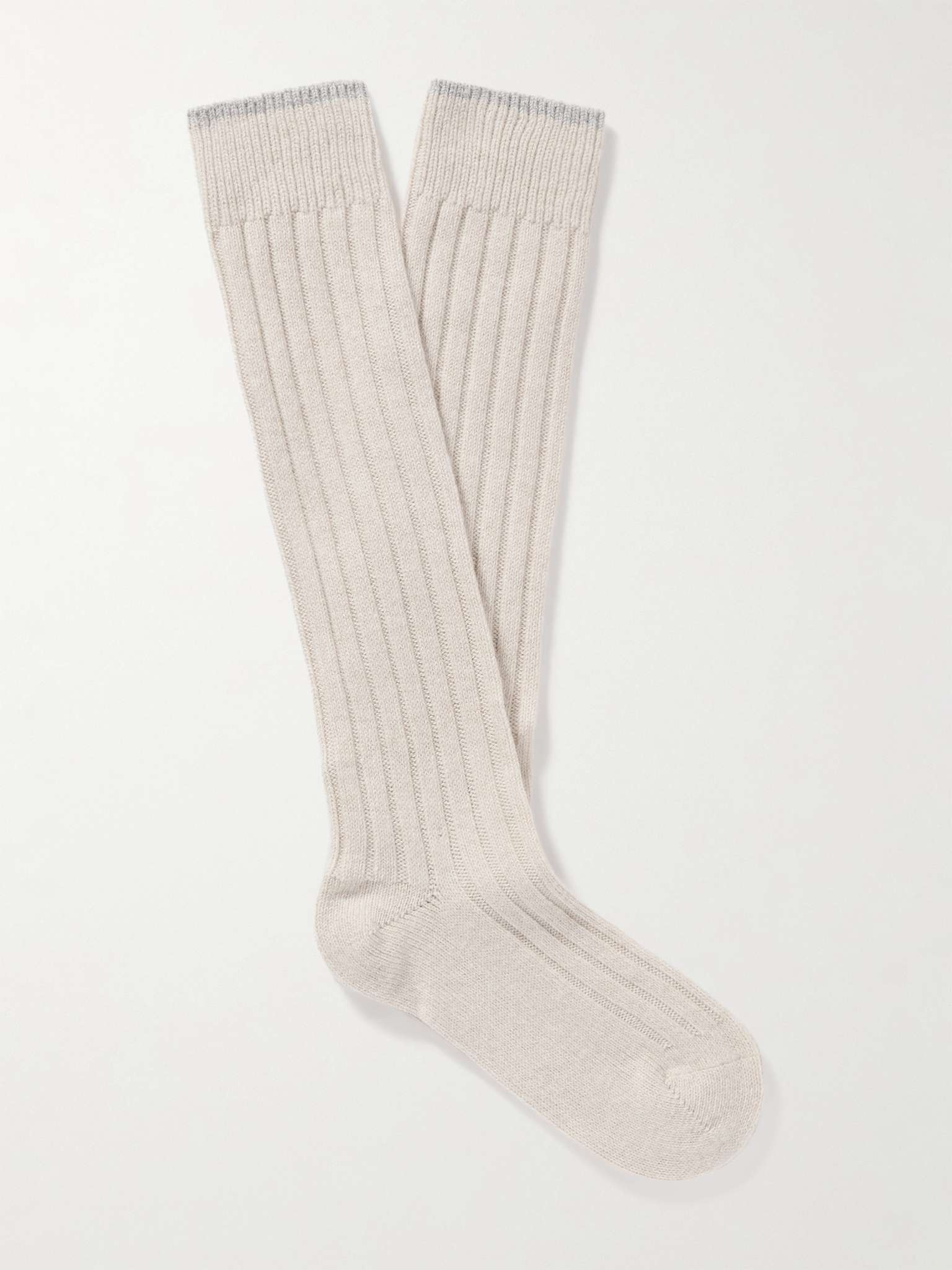 Ribbed Cashmere Socks - 1