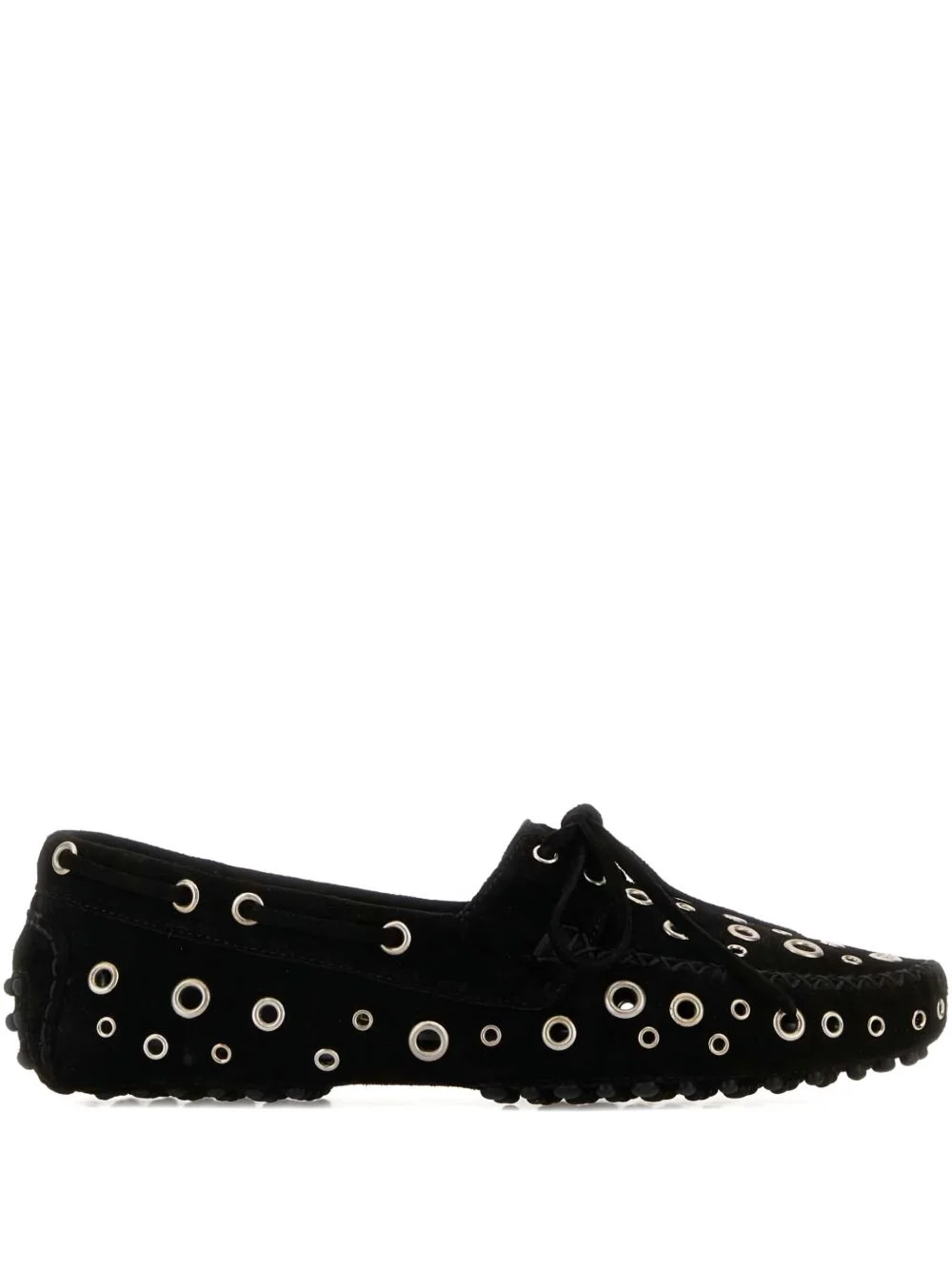 eyelet-embellished car loafers - 1