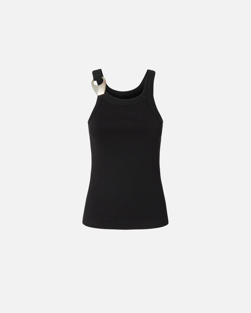REIMAGINE BY PINKO X PATRICK MCDOWELL RIBBED VEST TOP WITH BUCKLE 1