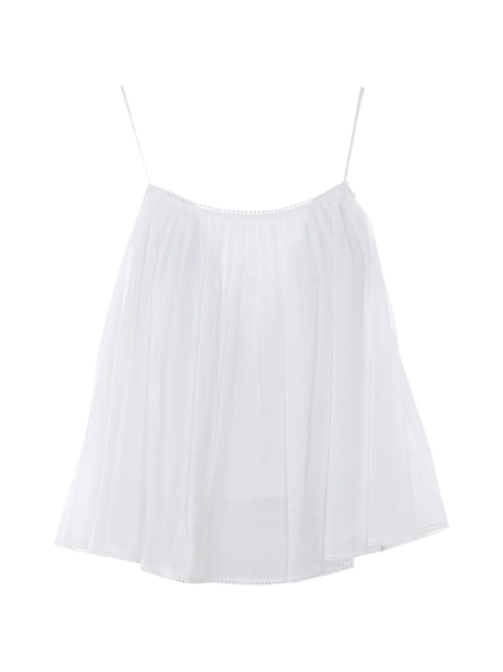 spaghetti straps embroidered top - 1