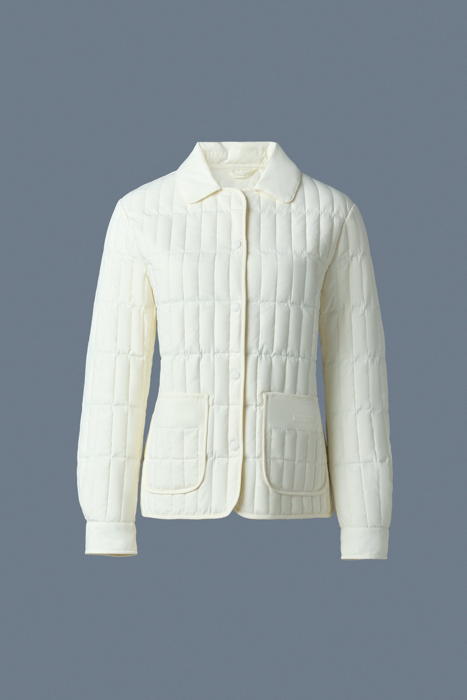 SIAN Vertical Quilted Jacket with Spread Collar - 1