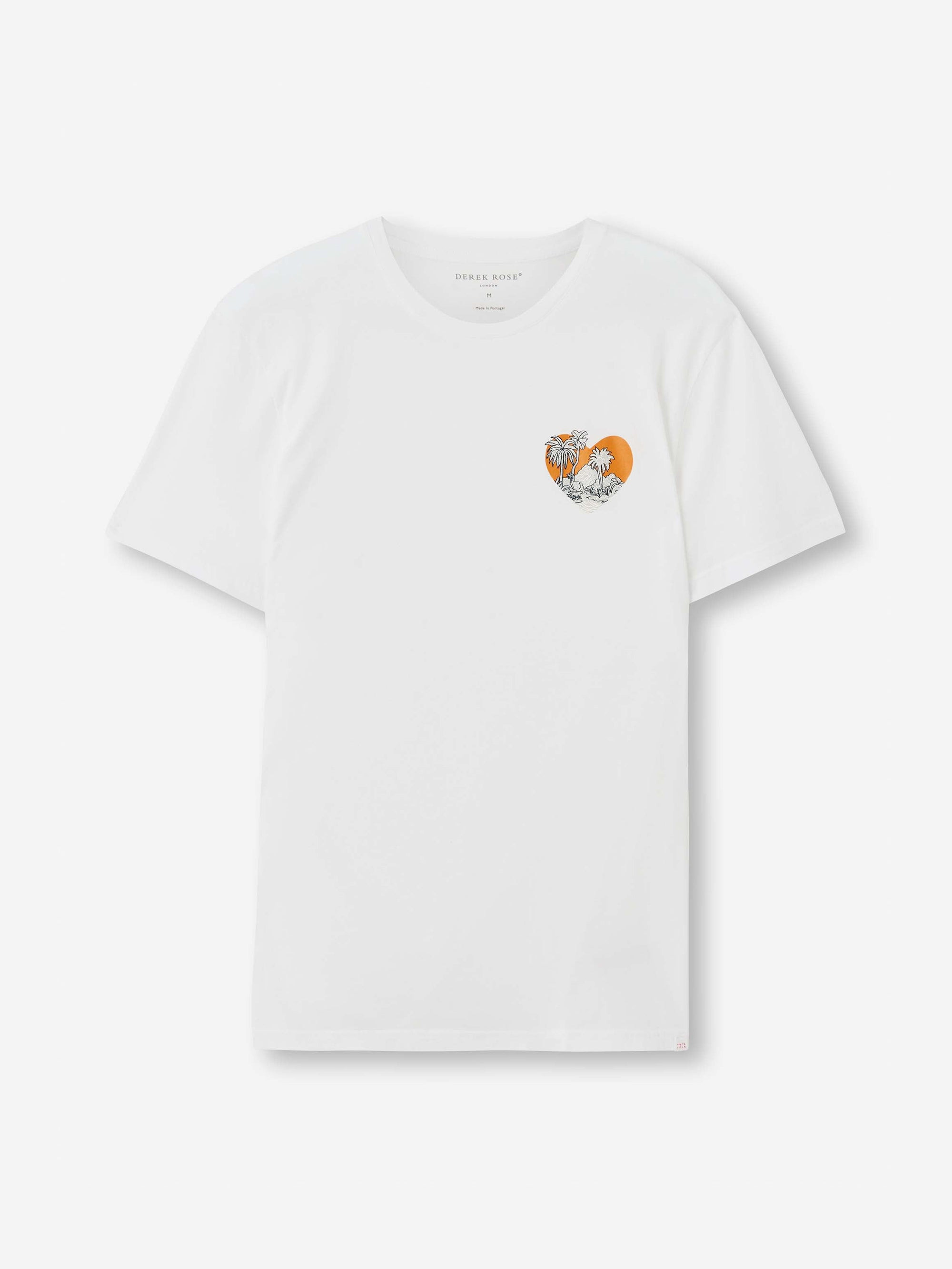 Men's T-Shirt Pima Cotton White Jungle Motif - 2
