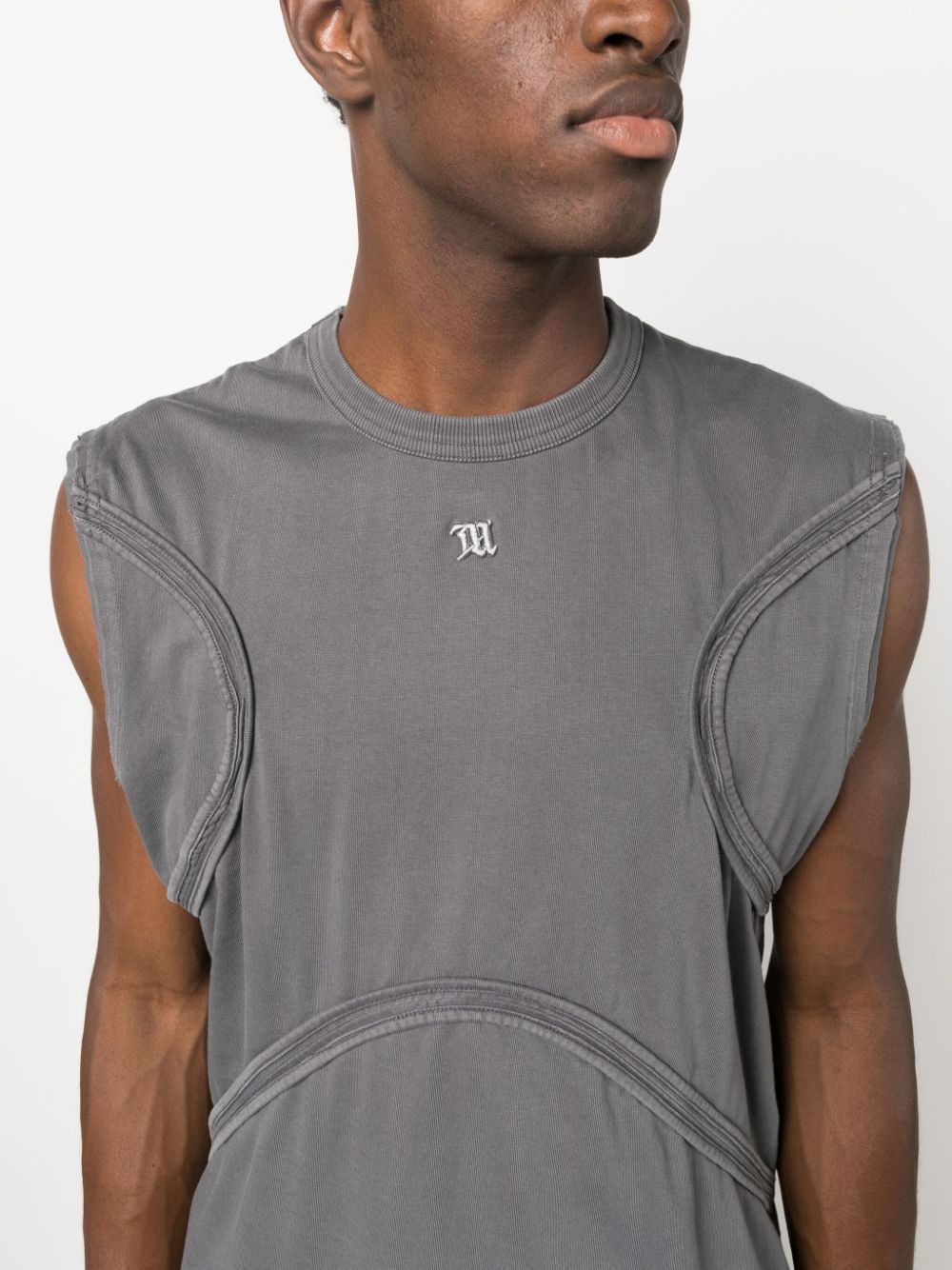 logo-patch cotton tank top - 5
