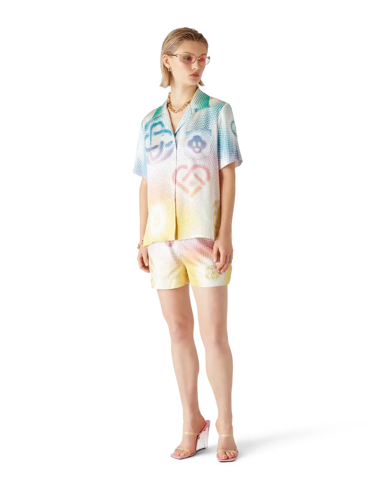 CASABLANCA Halftone Logo Silk Shorts outlook