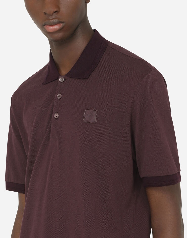 Cotton piqué polo shirt with 3d patch - 4