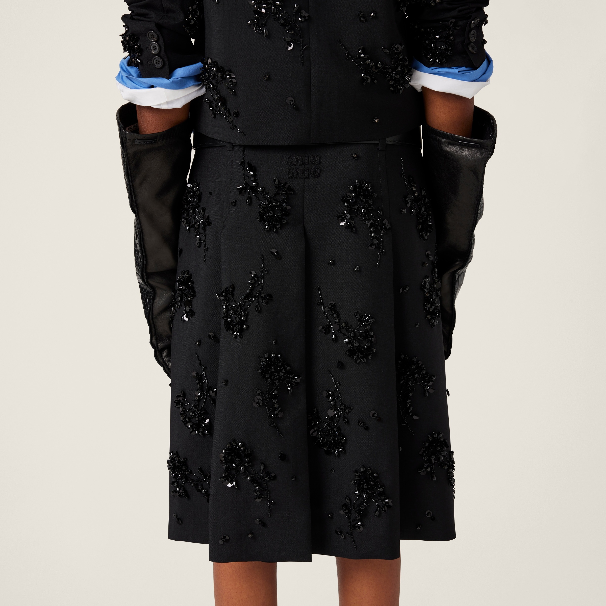 Embroidered kid mohair skirt - 5