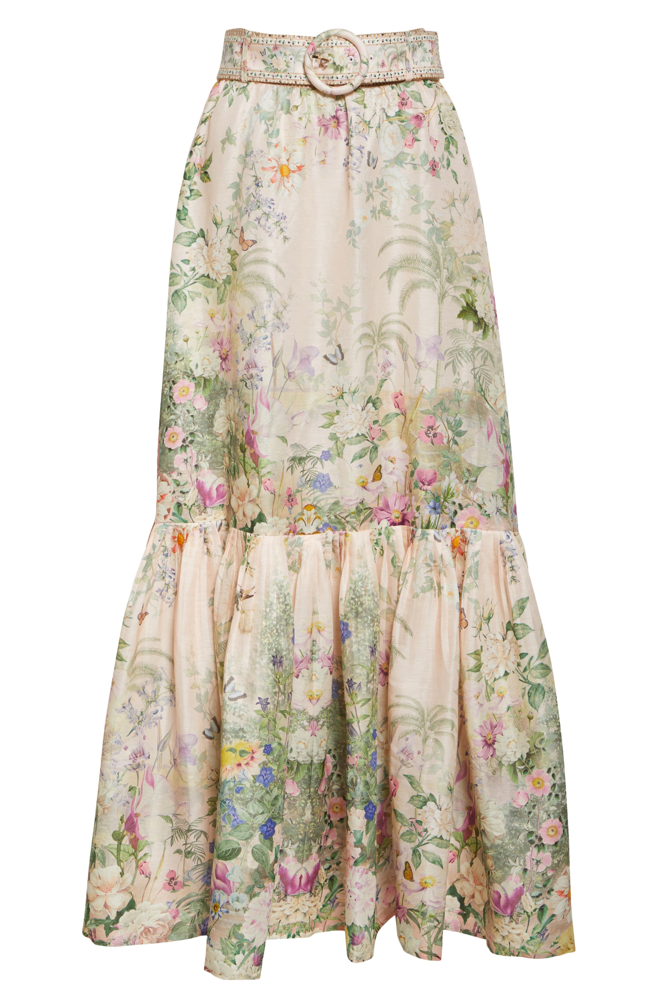 Camilla Tiered Linen & Silk Maxi Skirt in Palacio Playground at Nordstrom - 6