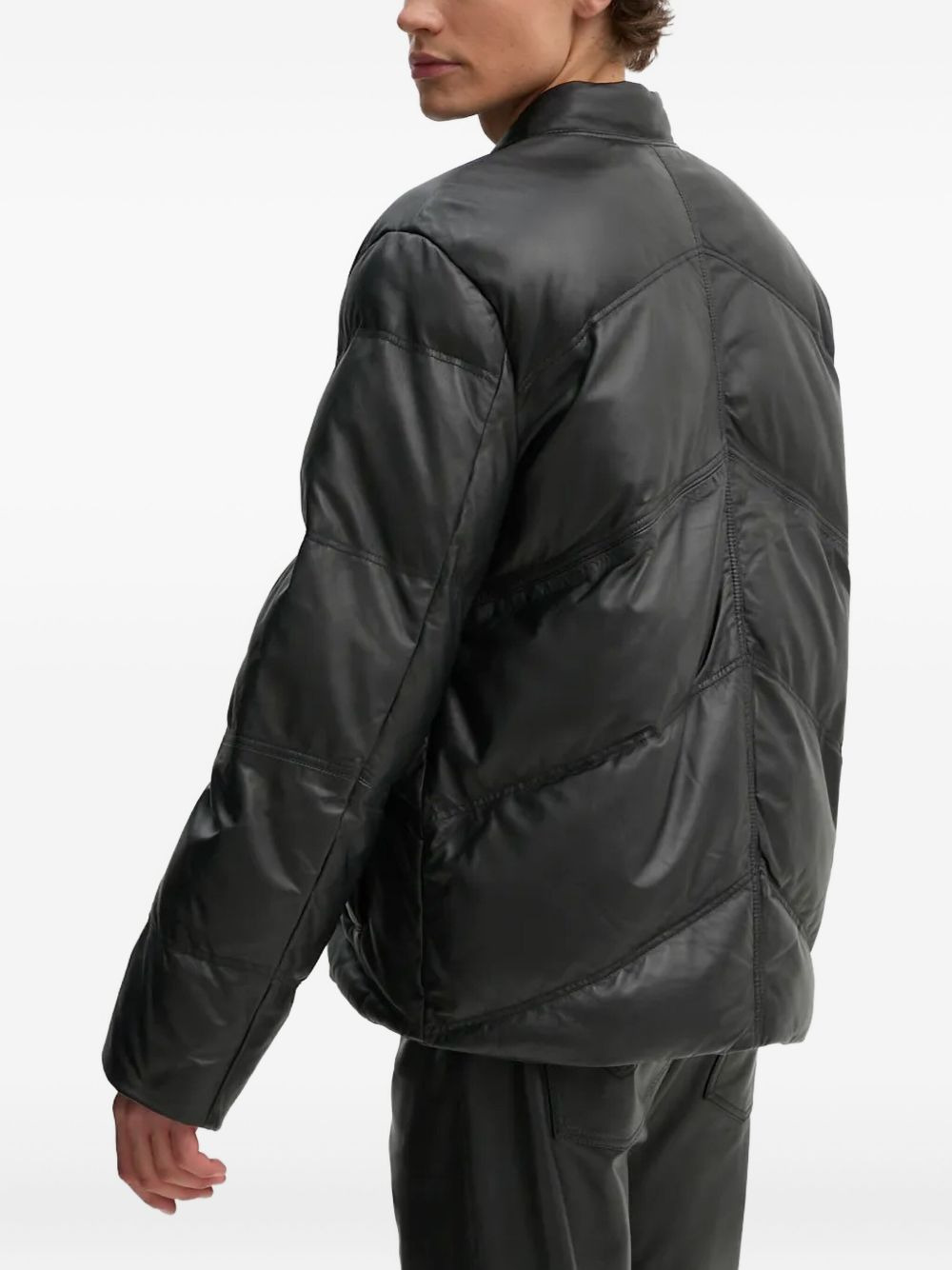 quilted leather jacket - 3