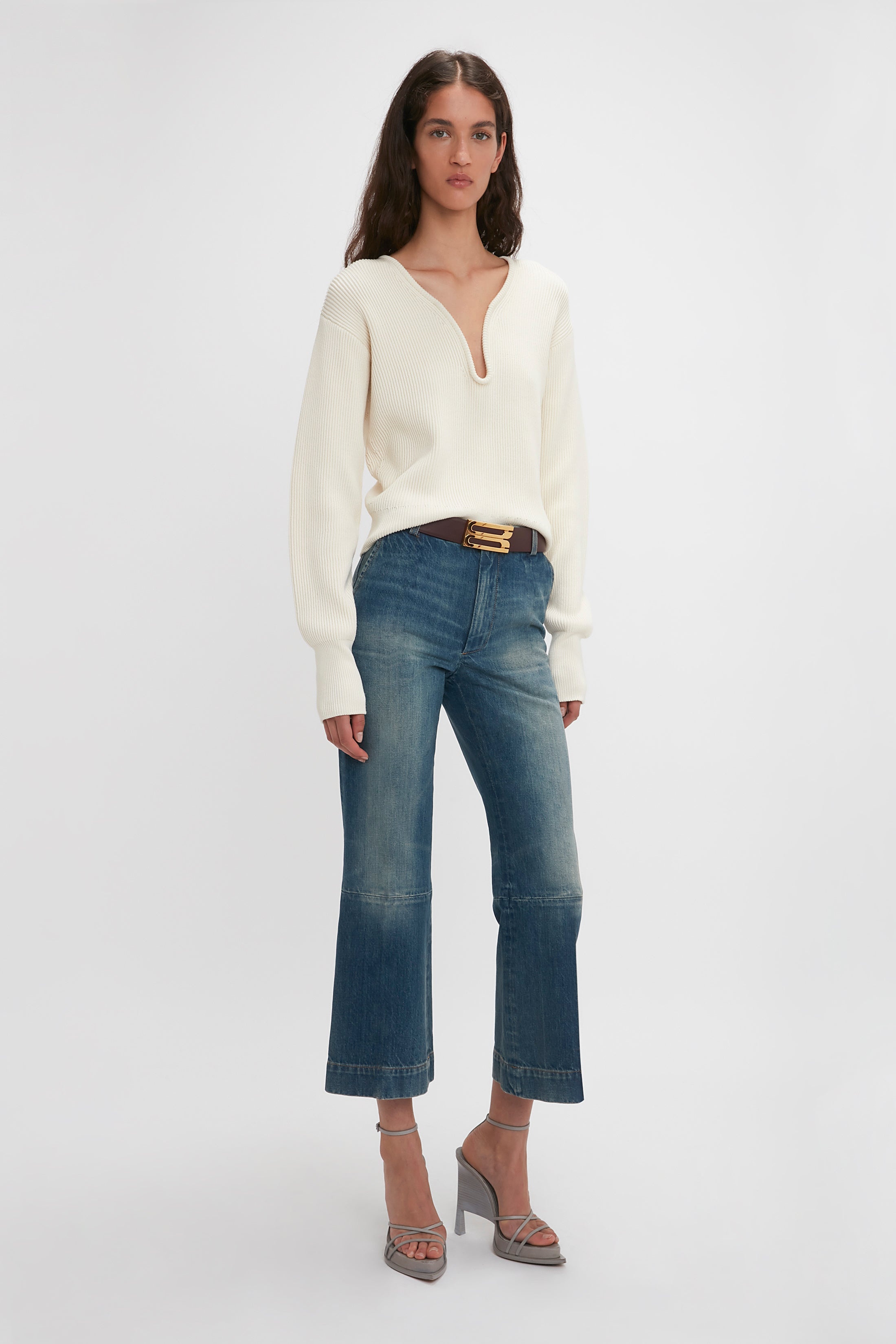 Cropped Kick Jean In Indigrey Wash - 3