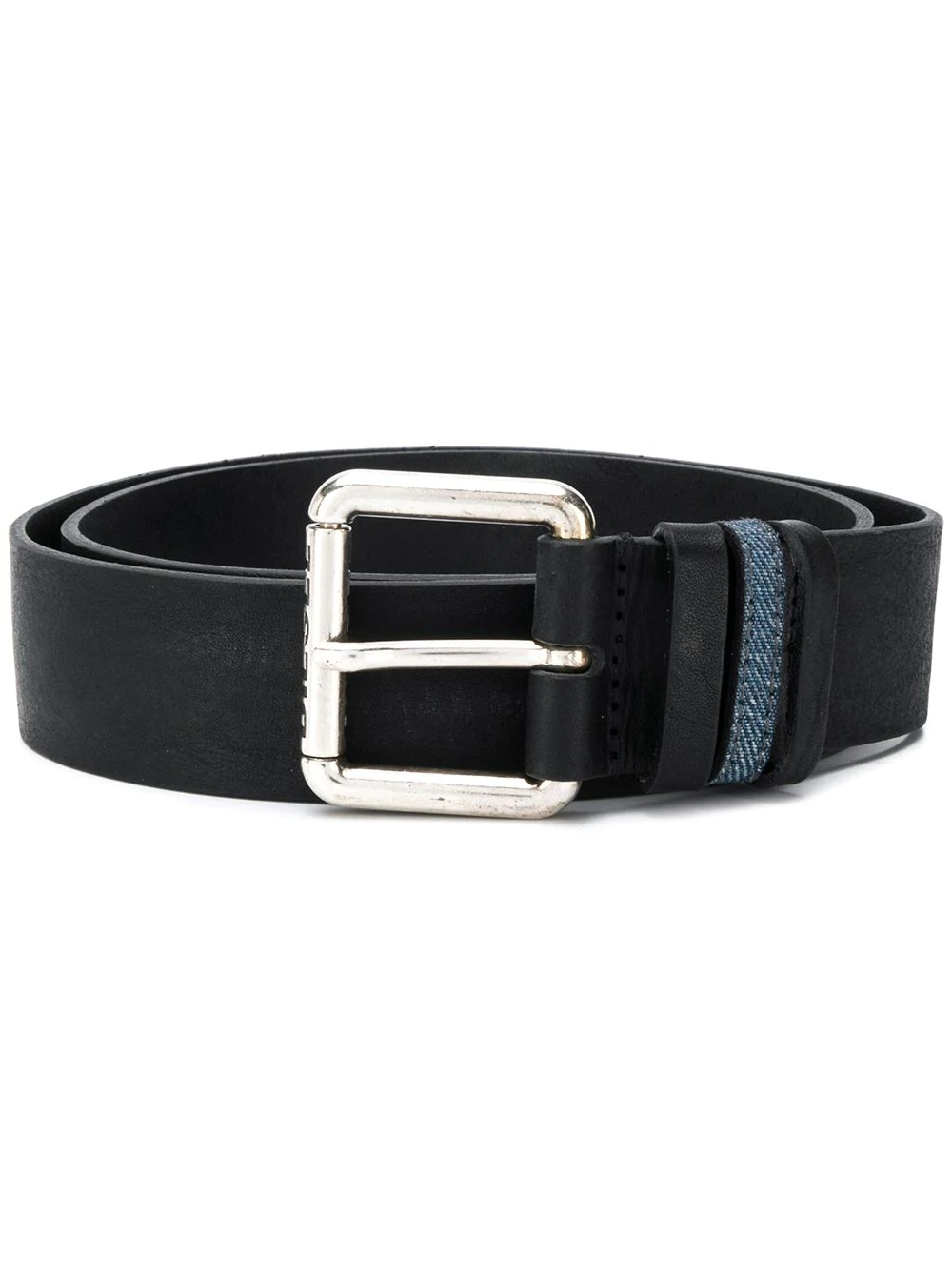 Leather belt with denim loop - 1