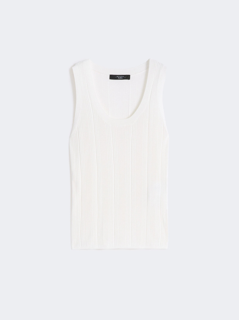 COSE Viscose yarn sleeveless jumper - WHITE 1