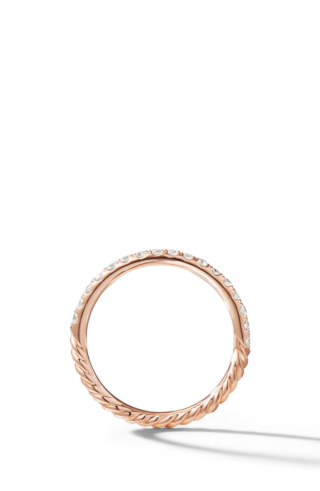 David Yurman Cable Pavé Band Ring with Diamonds in Rose Gold/Diamond at Nordstrom - 3