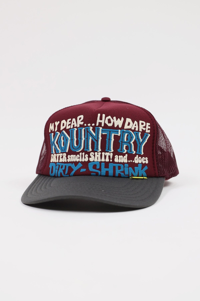 KOUNTRY DIRTY SHRINK TRUCKER CAP - BURGUNDY X CHARCOAL 1