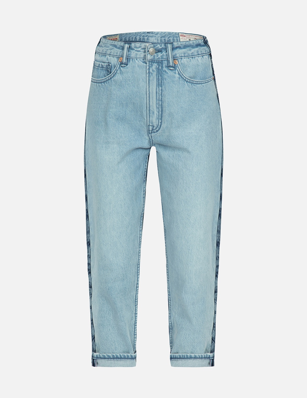 GRAFFITI DARUMA DAICOCK PRINT TWO-TONE JEANS - 2