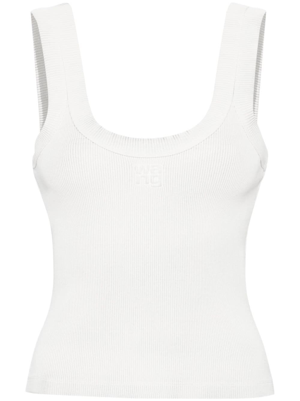 logo-appliquÃ© ribbed tank top - 1