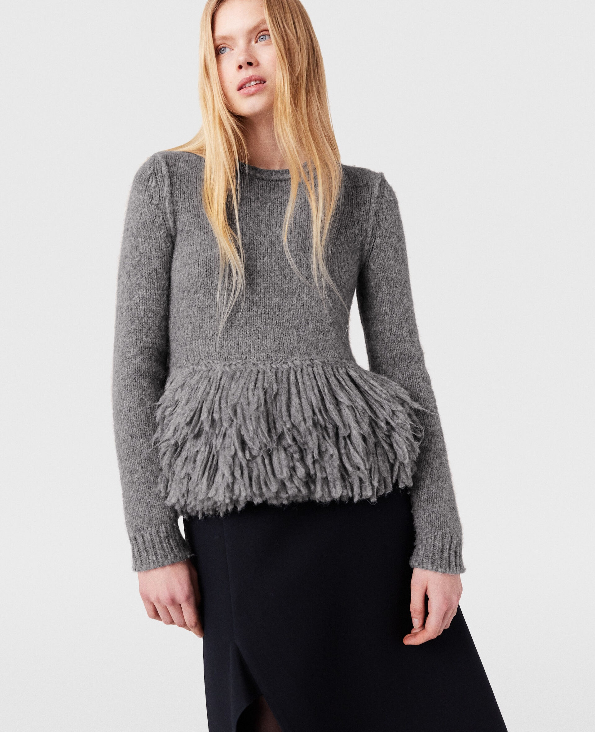 Feather Peplum Wool Sweater - 3