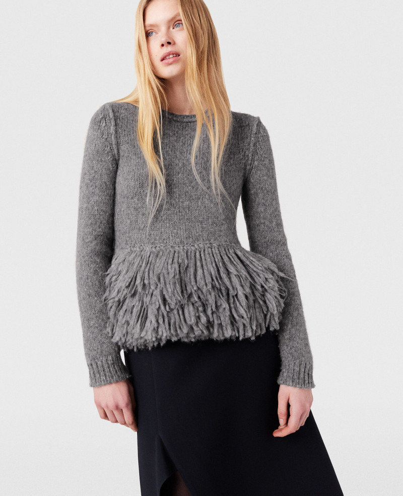 Feather Peplum Wool Sweater 3