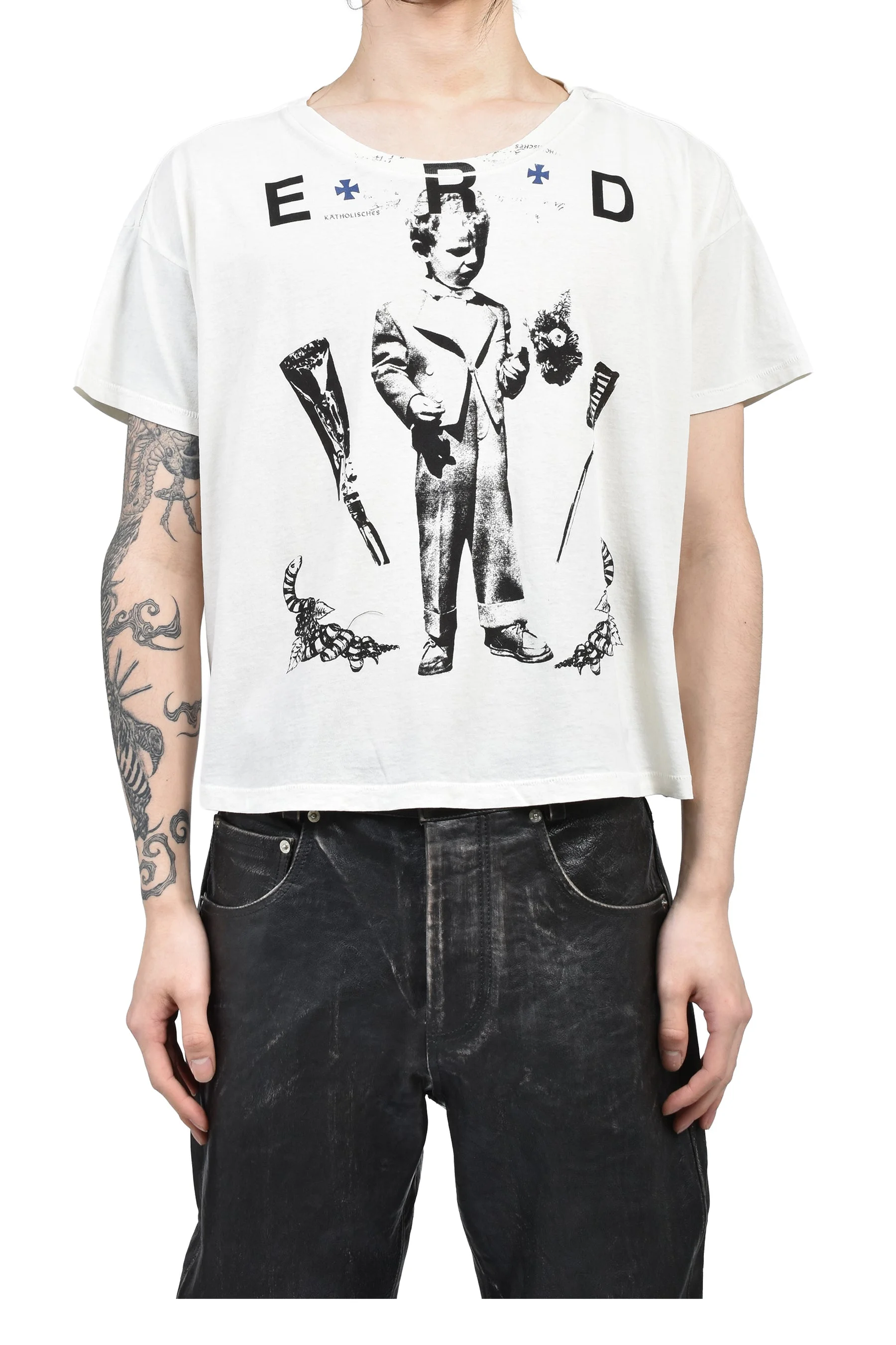 KATHOLISCHES TOOTHBRUSH T-SHIRT / FADED WHT - 1