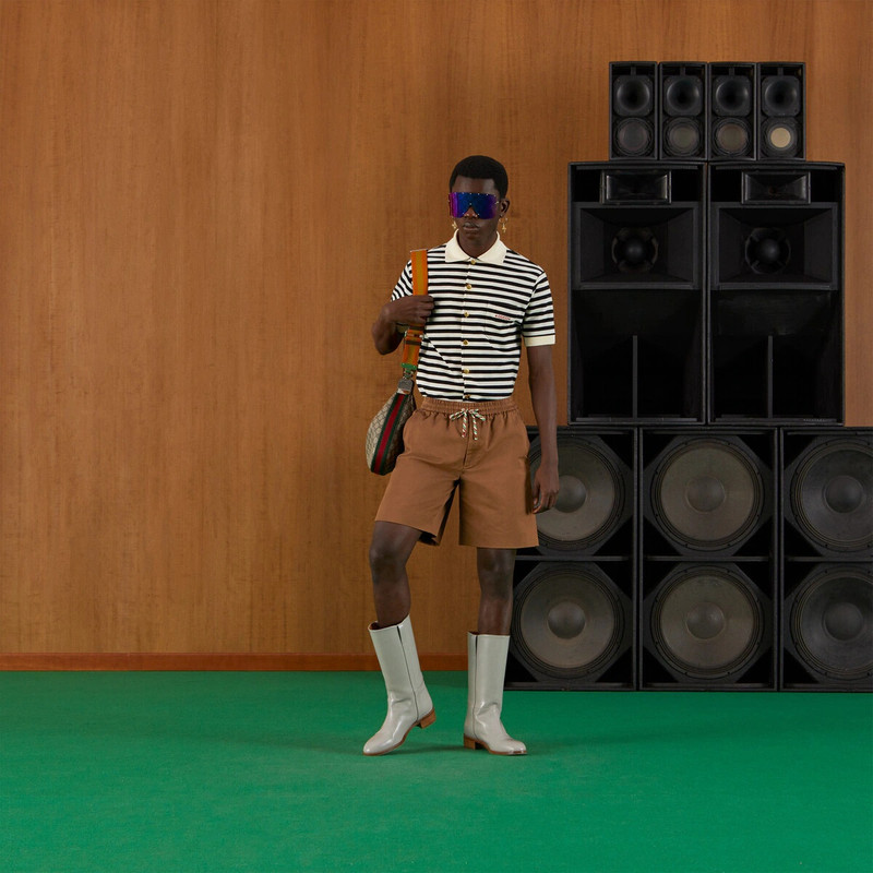 GUCCI Cotton shorts with Gucci print outlook