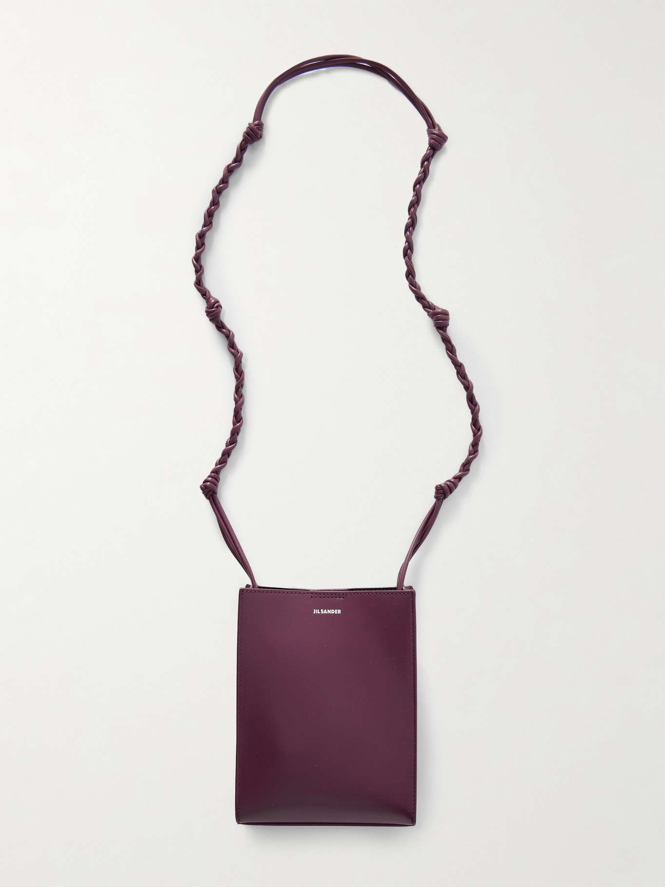 Small knotted leather shoulder bag Burgundy - 1