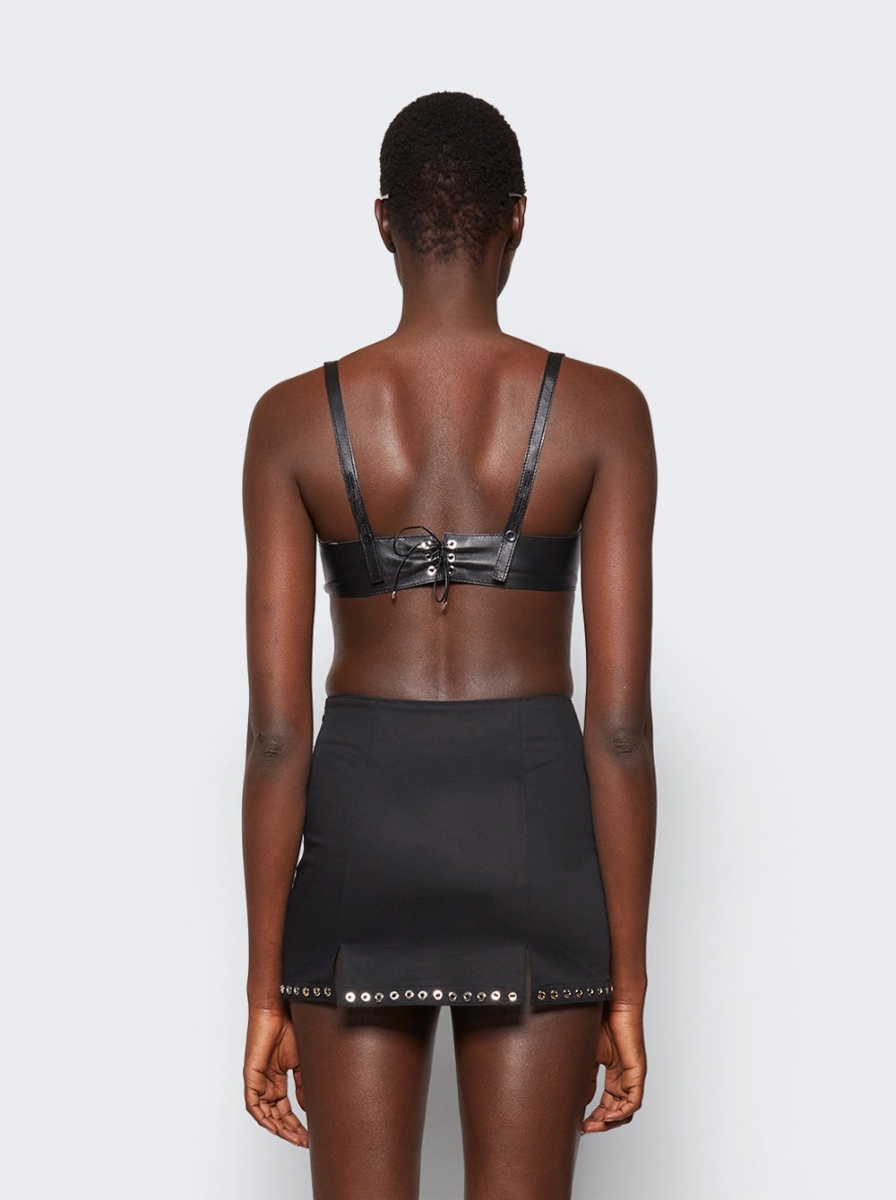 Easy Cleavage Leather Bra Black - 5