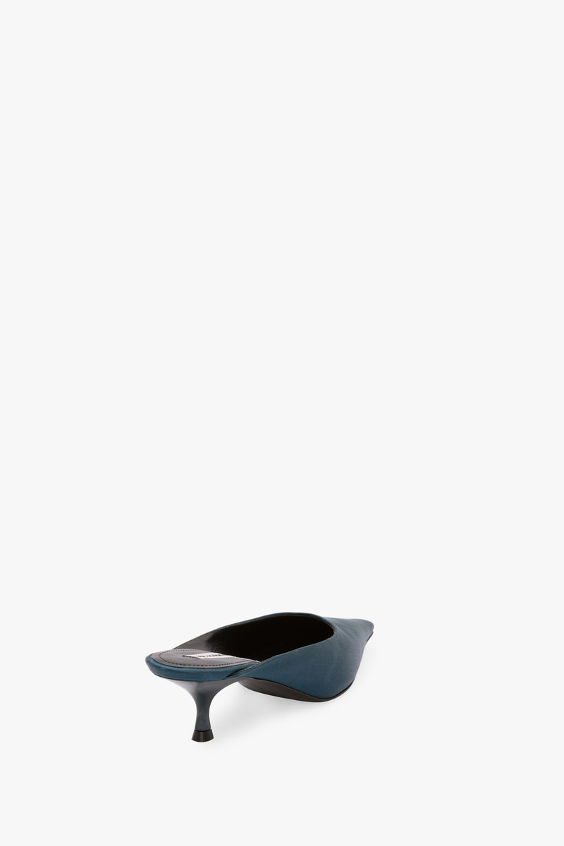 Sloan Mule 45 In Teal Blue Satin 3