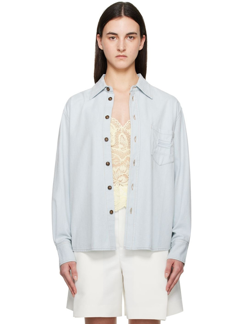 Blue Oversized Denim Shirt 1