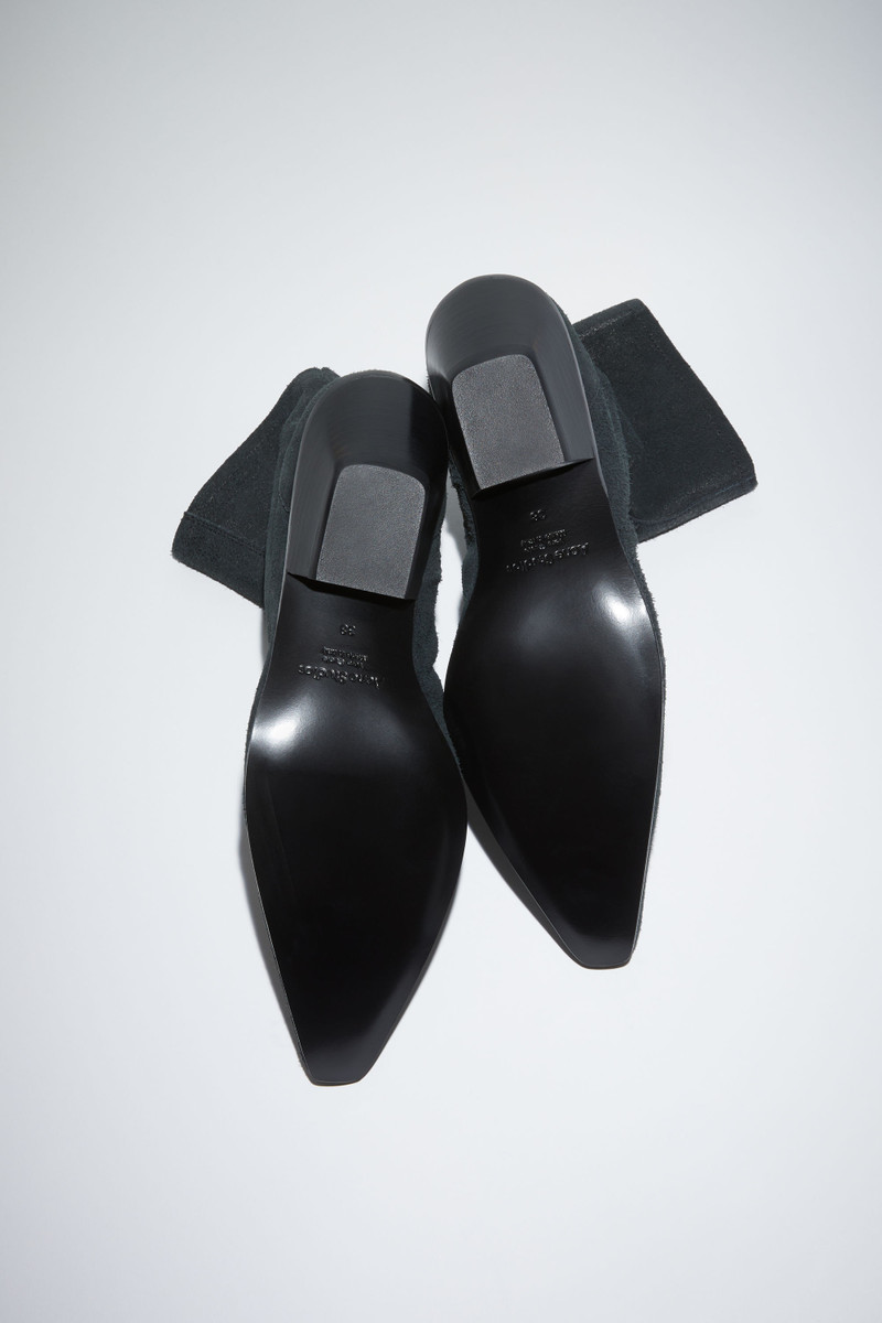 Leather ankle boots - Anthracite/black 4