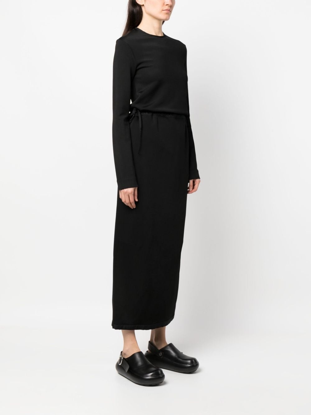 crew-neck long-sleeve midi dress - 3