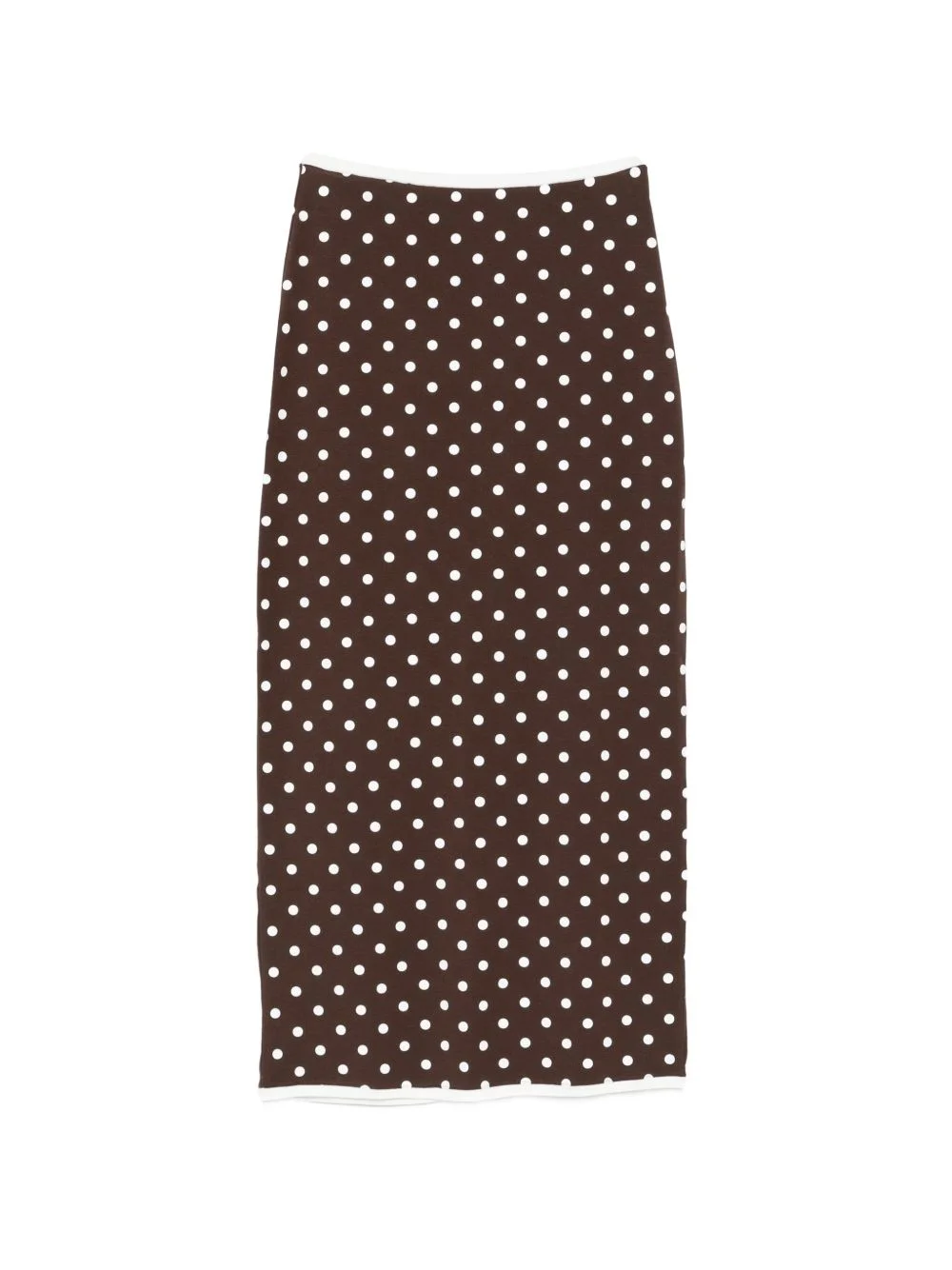 polka dot-pattern slit midi skirt - 1