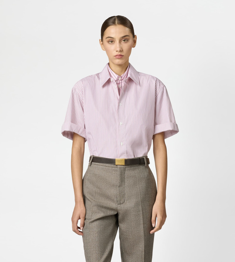 DOUBLE COLLAR SHIRT IN POPLIN - PINK, WHITE 4
