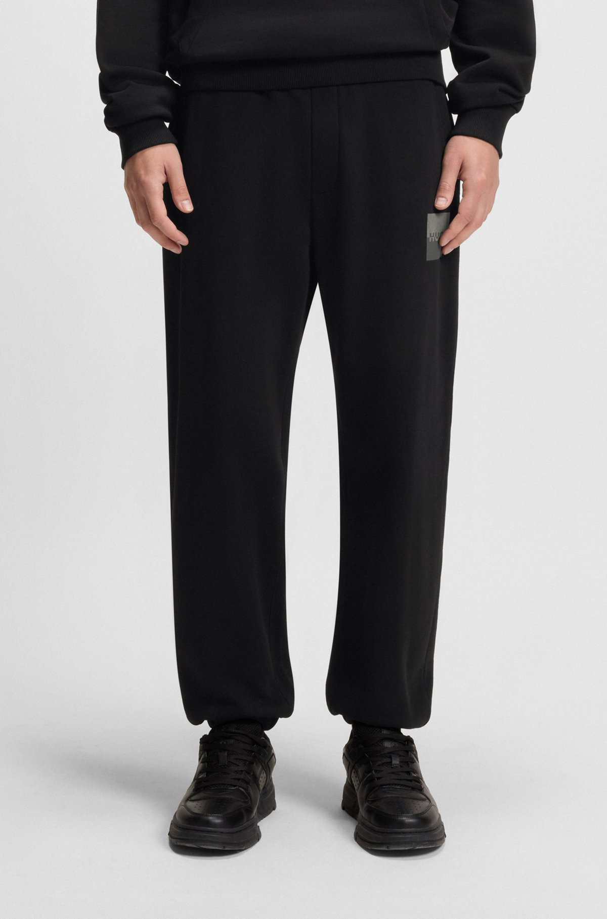 COTTON-TERRY TRACKSUIT BOTTOMS WITH SPLIT LOGO - 2