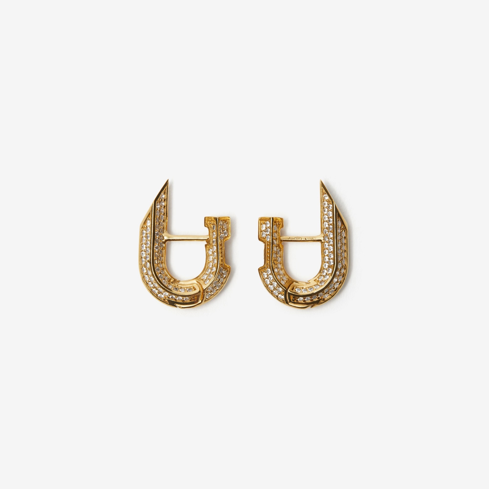 Gold-plated Pavé Hollow Spike Earrings - 2