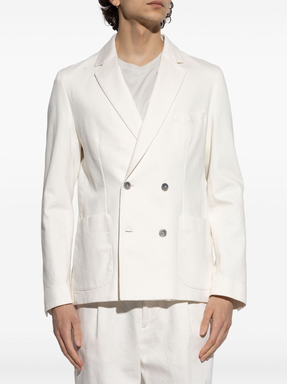 cotton-blend blazer - 3