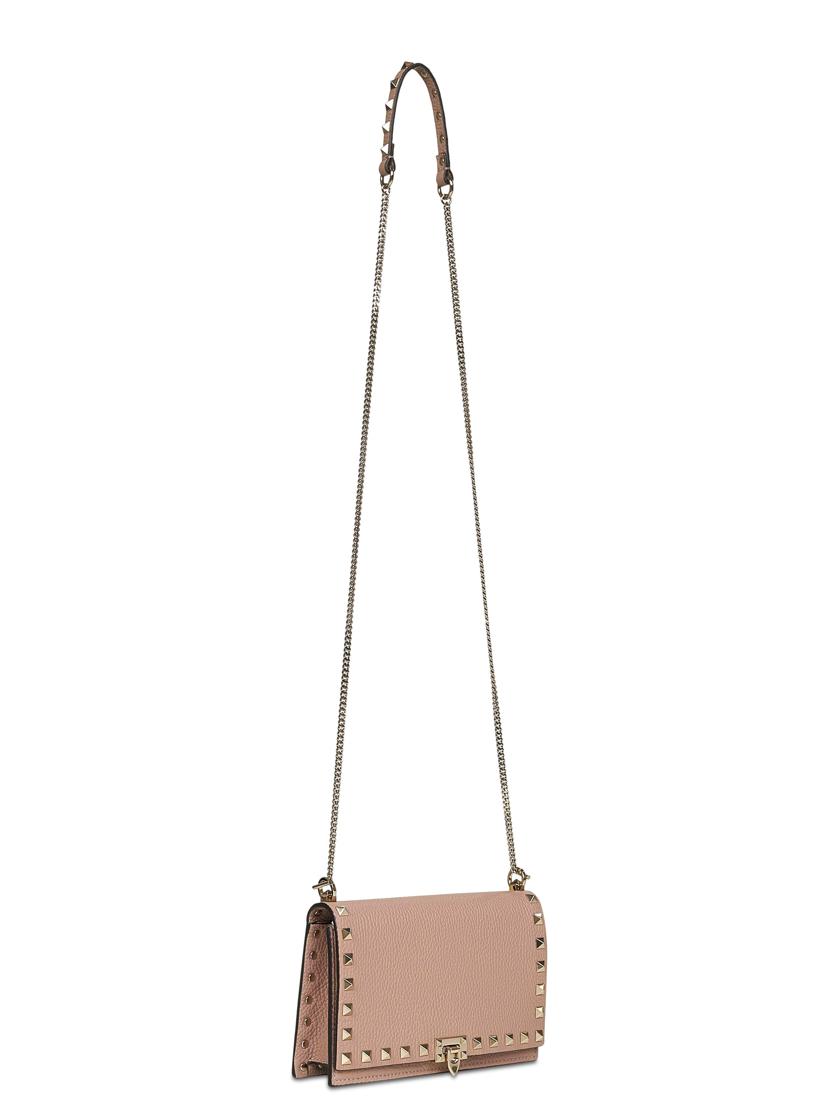 Valentino Garavani Women Pink Rockstud Mini Bag With Chain - 2