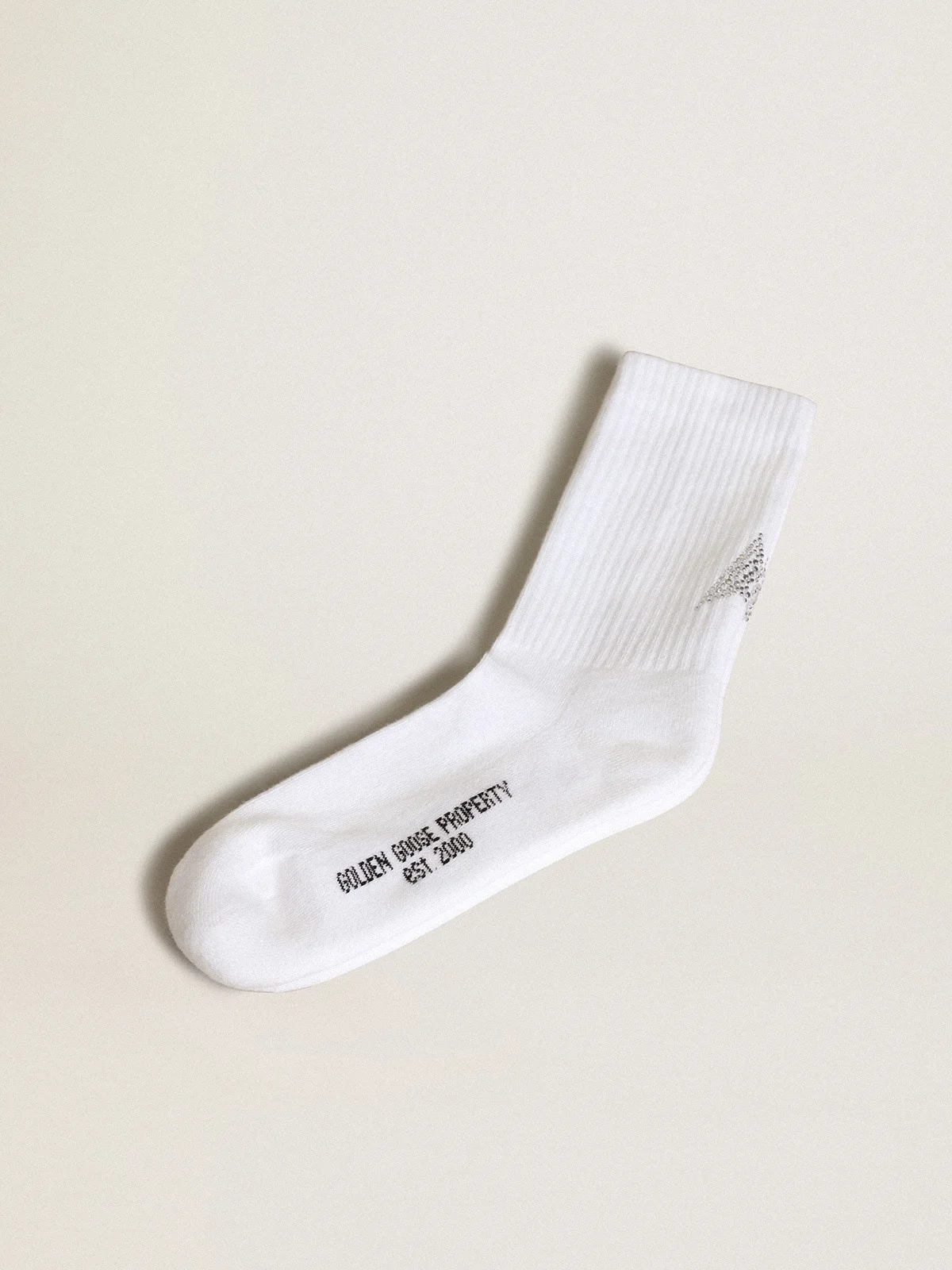White socks with crystal star on the back - 1