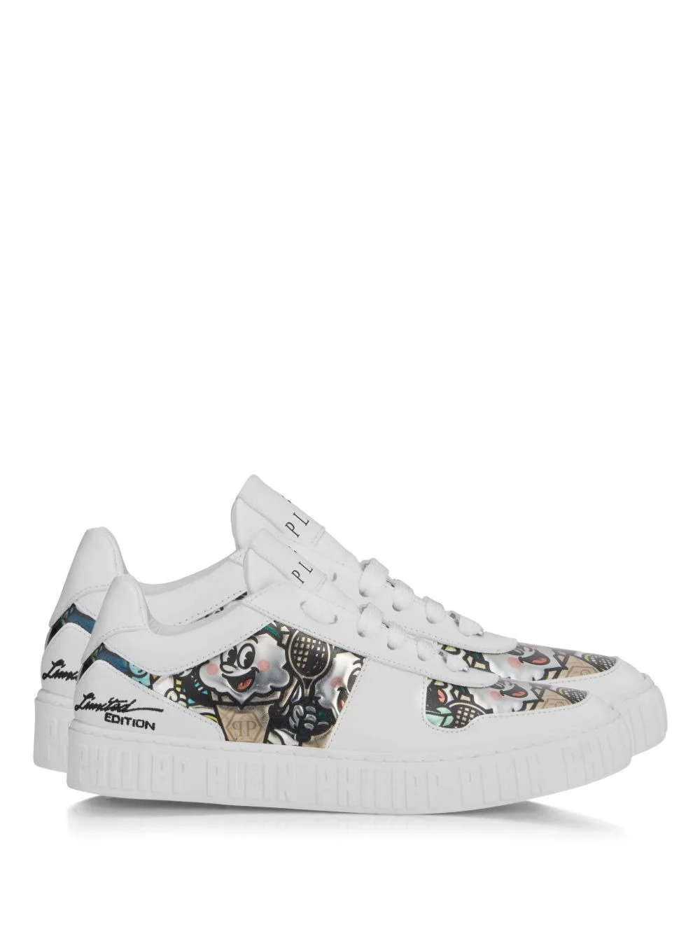 3D appliqué low-top sneakers - 1
