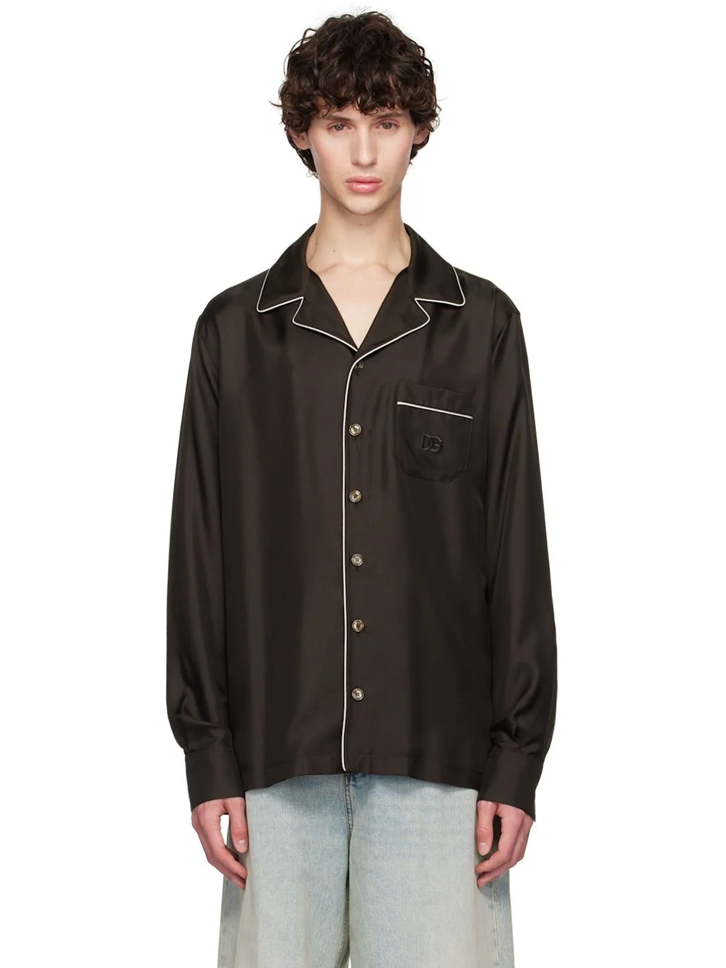 Brown DG Embroidery Shirt - 1