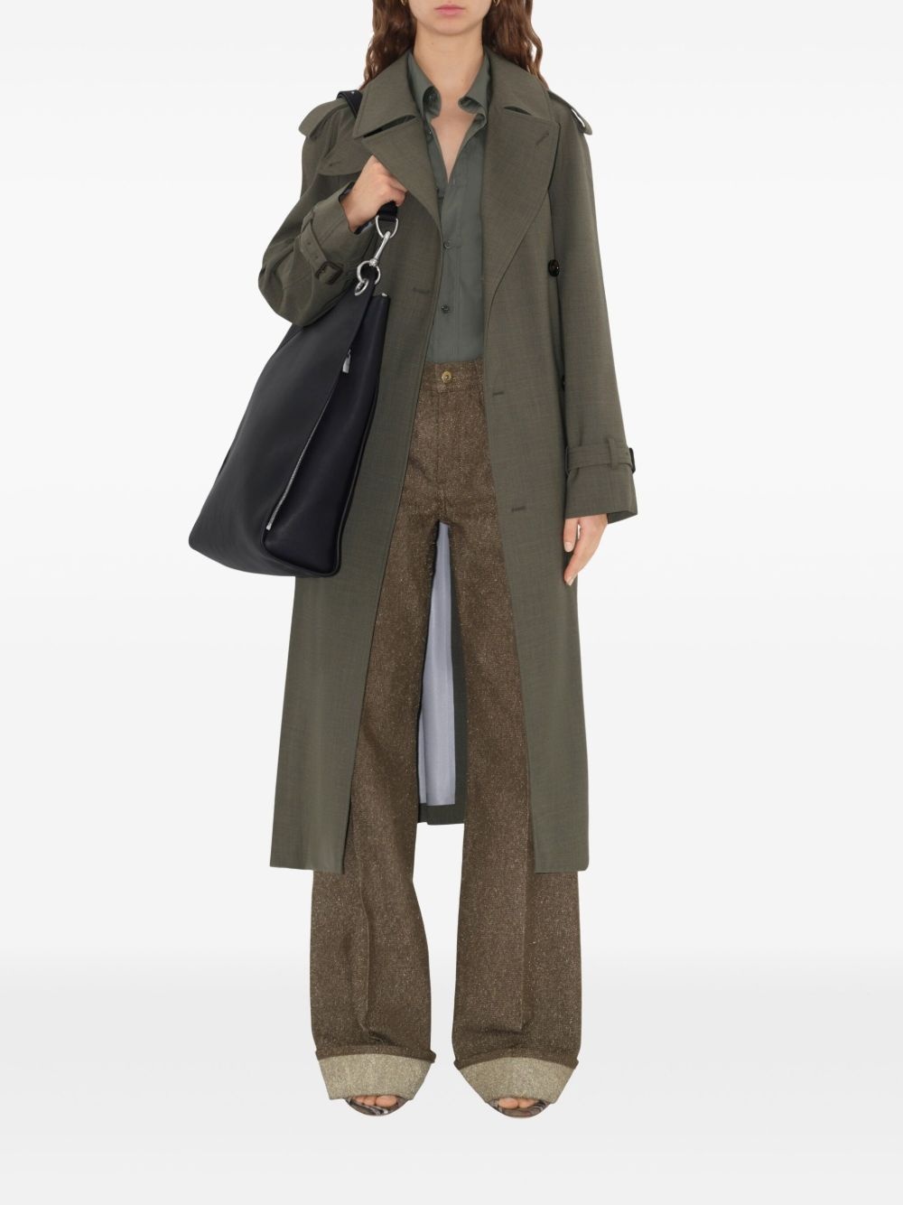long wool trench coat - 2
